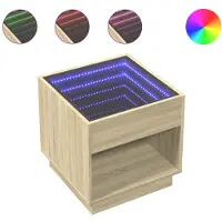vidaXL Couchtisch mit Infinity-LED Sonoma-Eiche 50x50x50 cm