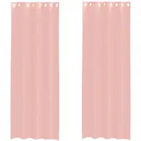 vidaXL Voile Vorhänge mit Ösen 2 Stk. Rosa 140x300 cm
