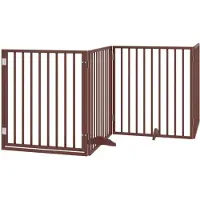 vidaXL Hundegitter mit Tür Faltbar 4 Paneele Braun 320 cm Pappelholz