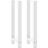 vidaXL Bartischbeine Weiß 2 Stk. 50x(100-101) cm Stahl