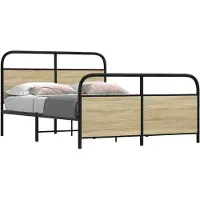 vidaXL Bettgestell ohne Matratze 120x200 cm Sonoma-Eiche Holzwerkstoff