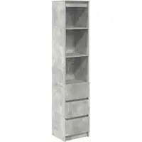 vidaXL Highboard Betongrau 37,5x35x180 cm Holzwerkstoff
