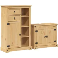 vidaXL 2-teiliges Badmöbel-Set "Corona" Massivholz Kiefer