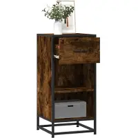 vidaXL Sideboard Räuchereiche 35,5x35x76 cm Holzwerkstoff und Metall