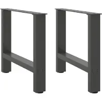 vidaXL Couchtischbeine Anthrazit 2 Stk. 60x(42-43) cm Stahl