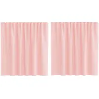 vidaXL Voile Vorhänge mit Schlaufen 2 Stk. Rosa 140x140 cm