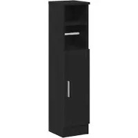 vidaXL Badezimmerschrank mit Rollenhalter Schwarz 20,5x22x90 cm