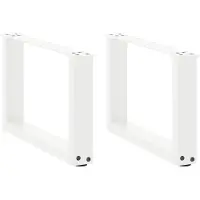 vidaXL Couchtischbeine U-Form 2 Stk. Weiß 50x(30-31) cm Stahl