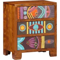 vidaXL Sideboard Mehrfarbig 50x35x60 cm Massivholz Akazie