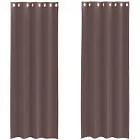 vidaXL Voile Vorhänge mit Ösen 2 Stk. Braun 140x300 cm