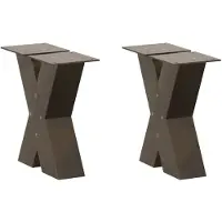 vidaXL Couchtischbeine X-Form 2 Stk. Naturstahl 30x(30-31) cm Stahl