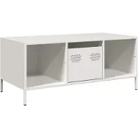 vidaXL Couchtisch Weiß 101,5x50x43,5 cm Kaltgewalzter Stahl