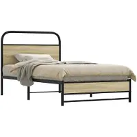 vidaXL Bettgestell ohne Matratze 100x200 cm Sonoma-Eiche Holzwerkstoff