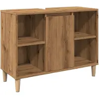 vidaXL Badschrank Braun Artisan-Eiche 80x33x60 cm Holzwerkstoff