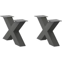 vidaXL Couchtischbeine X-Form 2 Stk. Anthrazit 50x(30-31) cm Stahl