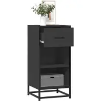 vidaXL Sideboard Schwarz 35,5x35x76 cm Holzwerkstoff und Metall