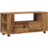 vidaXL TV-Schrank mit Rollen Altholz-Optik 102x34,5x43cm Holzwerkstoff