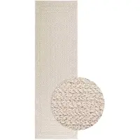 vidaXL Teppich ZIZUR Creme 80x250 cm Jute-Optik Indoor und Outdoor
