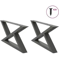vidaXL Couchtischbeine 2 Stk. Anthrazit 70x(30-31,3) cm Stahl