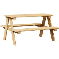 vidaXL Kindertisch mit Bänken IRUN 90x79,5x50 cm Massivholz