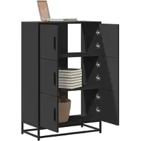vidaXL Highboard Schwarz 68x35x106,5 cm Holzwerkstoff und Metall