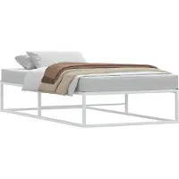 vidaXL Bettgestell ohne Matratze Weiß 100x200 cm Metall