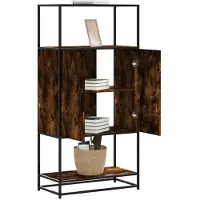 vidaXL Highboard Räuchereiche 68x35x139 cm Holzwerkstoff und Metall