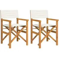 vidaXL Regiestühle 2 Stk. Klappbar Creme Massivholz Teak