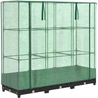 vidaXL Hochbeet mit Gewächshausabdeckung Rattanoptik 120x40x123 cm