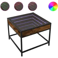 vidaXL Couchtisch mit Infinity-LED Räuchereiche 50x50x41 cm