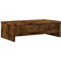 vidaXL Monitorständer mit Schubladen Räuchereiche 50x27x15 cm
