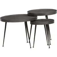 vidaXL Couchtisch 3 Stk. Schwarz Holzwerkstoff