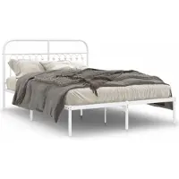 vidaXL Bettgestell mit Kopfteil Metall Weiß 140x200 cm