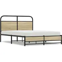 vidaXL Bettgestell ohne Matratze 140x190 cm Sonoma-Eiche Holzwerkstoff