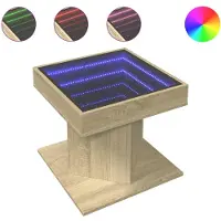 vidaXL LED-Couchtisch Sonoma Eiche 50x50x45 cm Holzwerkstoff