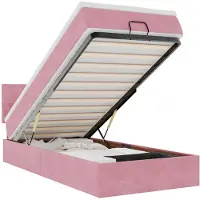 vidaXL Ottoman-Bett mit Matratze Rosa 90x200 cm Samt