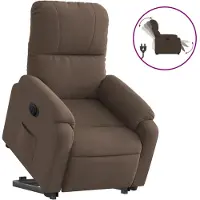 vidaXL Relaxsessel mit Aufstehhilfe Elektrisch Braun Mikrofasergewebe