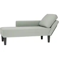 vidaXL Chaiselongue mit Kissen und Rechter Armlehne Hellgrau Samt