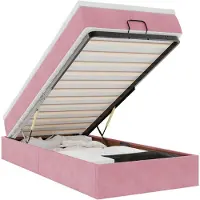 vidaXL Ottoman-Bett mit Matratze Rosa 90x200 cm Samt