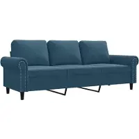vidaXL 3-Sitzer-Sofa Blau 180 cm Samt