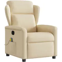 vidaXL Massagesessel Creme Stoff