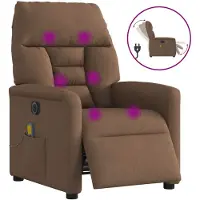 vidaXL Massagesessel Elektrisch Braun Stoff