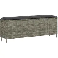 vidaXL Gartenbank mit Kissen Grau 110x30x40,5 cm Poly Rattan