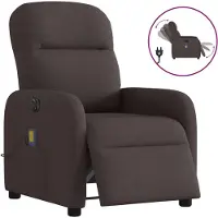 vidaXL Massagesessel Elektrisch Dunkelbraun Stoff
