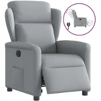 vidaXL Relaxsessel Elektrisch Hellgrau Stoff