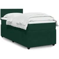 vidaXL Boxspringbett mit Matratze Dunkelgrün 90x190 cm Samt