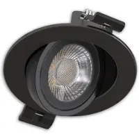 ISOLED LED Einbaustrahler Sphere-68 schwenkbar, 6W, 40°, 2700/3000/4000K, CRI90, schwarz, dimmbar 117335