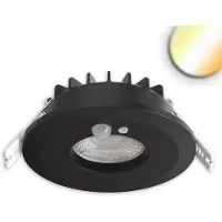 ISOLED LED Einbaustrahler Vario-68 mit PIR-Sensor 6W, 60°, 2700/3000/4000/6000K, IP65, CRI90, schwarz 117342