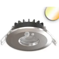 ISOLED LED Einbaustrahler Vario-68 mit PIR-Sensor 6W, 60°, 2700/3000/4000/6000K, IP65, CRI90, chrom 117343