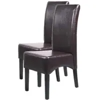 Chefgastro Esszimmerstuhl 2er-Set Gepolstert 102x44x54cm Sitzhöhe 47cm Leder Dunkle Beine Braun